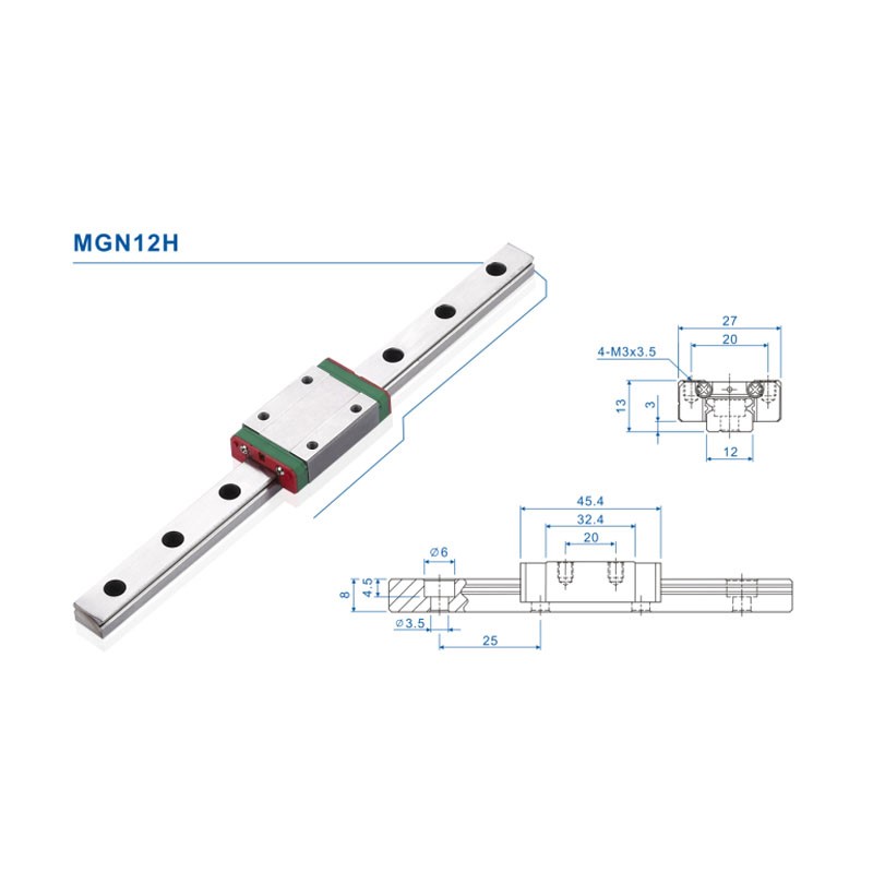 12mm Lineer Kılavuz MGN12 Ray  - Linear Rail Mgn12H Set incelemesi ve fiyatı